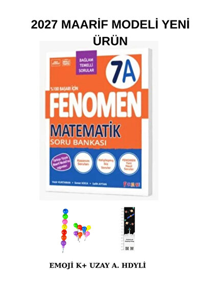 Fenomen Yayıncılık Fenomen 7. Sınıf Matematik (A) Soru Bankası (Emoji Kalem +...