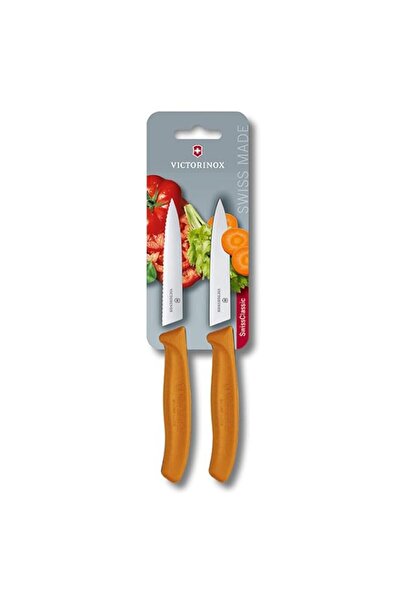 Generic Victorinox 67796L9B Paring Knife, Pointed Tip, Serrated, Orange (Pack...