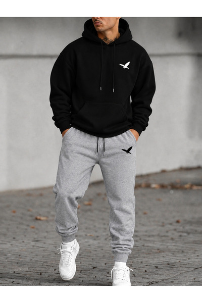 PAVRO Sweatshirt Tracksuit Set Oversize Shaped Comfortable Fit Quality Fabric...