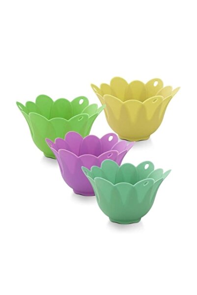 Generic KNP 4-Piece Flower Bowl Molder For Egg Poacher Set Multicolour 10X6.5...