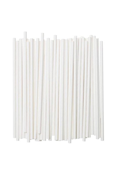 Generic Digital Shoppy Drinking Paper Straw - Pack of 100 (White)