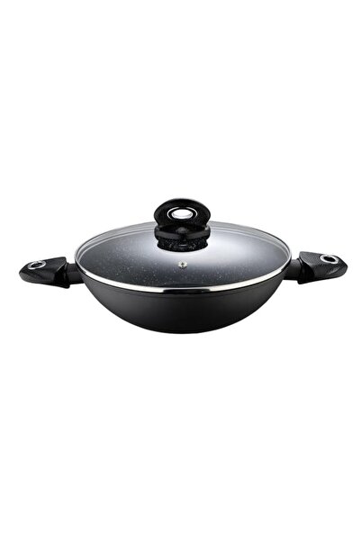 Generic BERGNER ORION FORGED ALUMINUM KADAI+ LID 28X7.8 CM WITH HEAT DOT TECH...