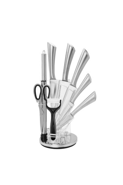 Generic 9-Piece Professional Knife Set - Stainless Steel Chef Knives with Rot...