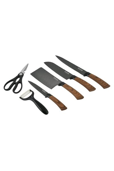 Generic Winsor 6pc Non Stick Knife Set, BLACK