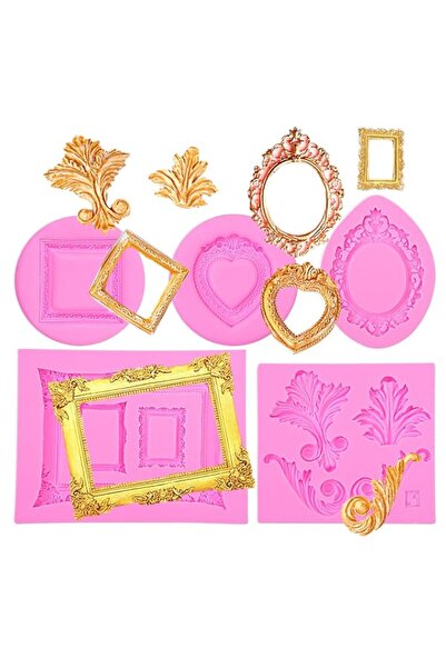 Generic Photo Frame Fondant Molds, Baroque Style Picture Lace Mould Retro Vic...