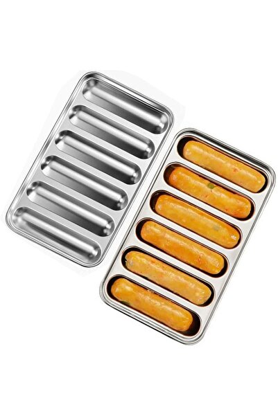 Generic Stainless Steel Sausage Mold 6 Cavity, Non-Stick DIY Hot Dog Mold for...