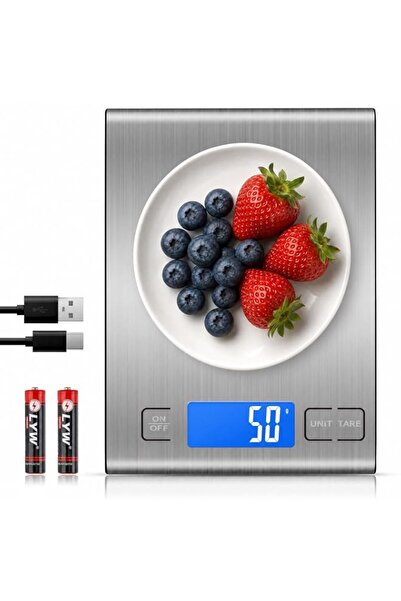 Generic 33lb Rechargeable Food Scale, Diyife Digital Kitchen Scale with 3 But...