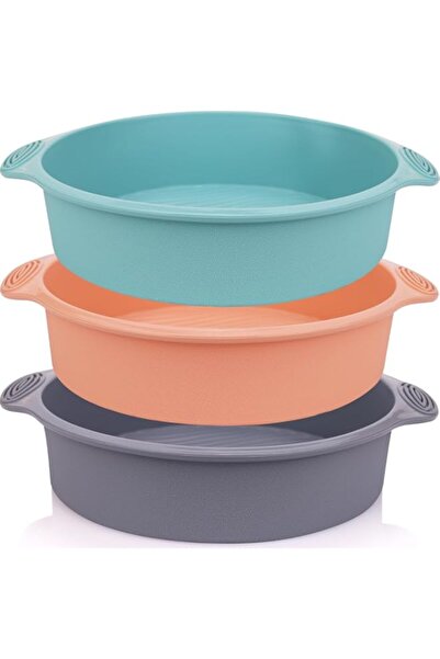 Generic YelaJoy 3pcs 9 Inch Silicone Round Cake Pan, Non-stick Bread Pan for ...