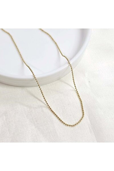 Güler Yüzlü Silver Xuping Cut Thin Top Top Chain Necklace 45 cm Gold