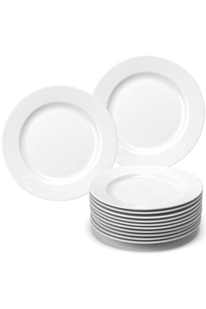 Generic amHomel 12-Piece White Porcelain Dinner Plate Set, 8.75 Inches Desser...