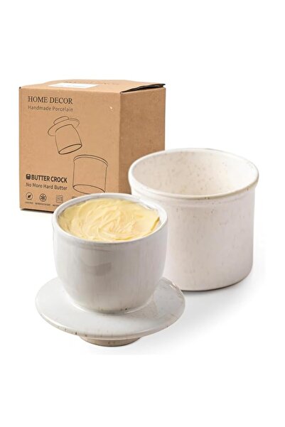 Generic HOME DECOR Reactive Glaze Butter Crock, French Butter Dish with Lid f...
