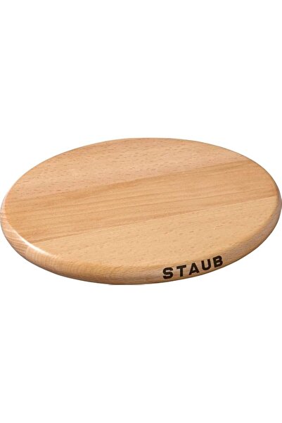 Generic STAUB Magnetic Trivet, Cast Iron, Wood, 15 cm x 11 cm
