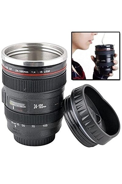 Generic Camera Lens Shaped Coffee Mug with Cookie Holder Coffee Mug