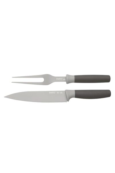 Generic Berghoff - 2-pc carving set grey 12.5x2.9x39.1