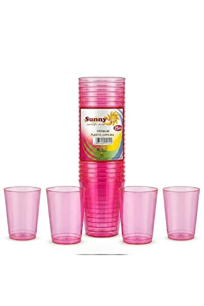 Generic Sunny Colored Reusable Plastic Cups 8oz – 25 PCS Transparent Colored ...