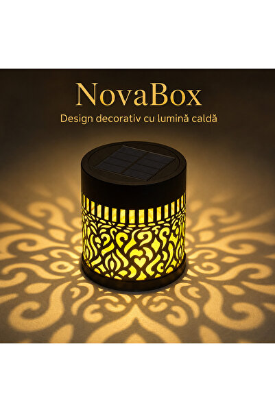 NovaBox Lampă solară decorativă Mandala, proiecție luminoasă, lumină caldă, a...