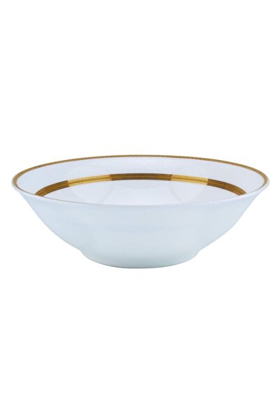 Generic Shallow Porcelain Royal Bowl with Gold Rim, White, 23 cm, TS-G1-24
