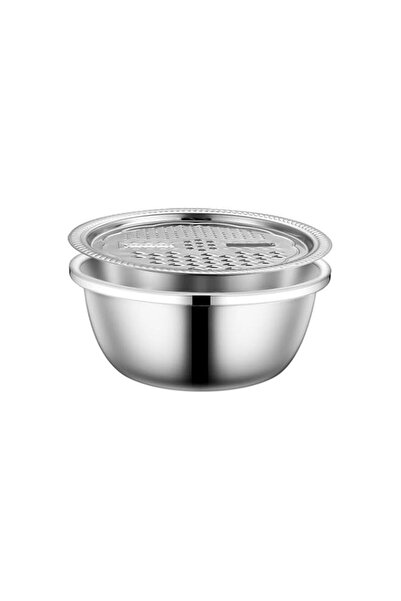 Generic 2-In-1 Stainless Steel Grater Basin Washing Bowl Set Silver 30.50 * 1...