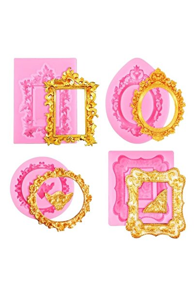 Generic 4PCS Photo Frame Silicone Molds, Frame Mold, Chocolate Frames Mold, B...