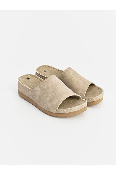 LC Waikiki Nevavm Suede Look Women's Slippers with a Difference