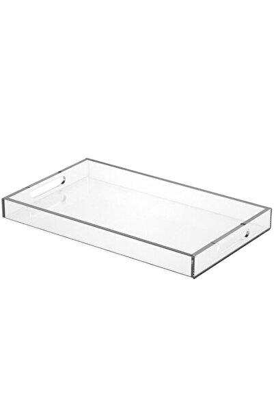 Generic NIUBEE Acrylic Serving Tray 12"x20" -Spill Proof- Clear Decorative Tr...