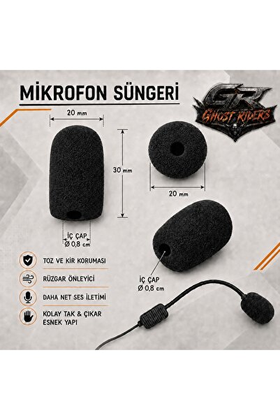 JK 5’li Mikrofon Süngeri Seti – Motosiklet İnterkom, Yaka ve Oyuncu Mikrofonu...
