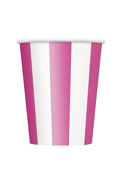 Generic Unique Hot Pink Striped 12oz Cups