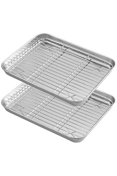 Generic Stainless Steel Baking Trays & Rack Set, 2 Sheets + 2 Racks, Non Stic...
