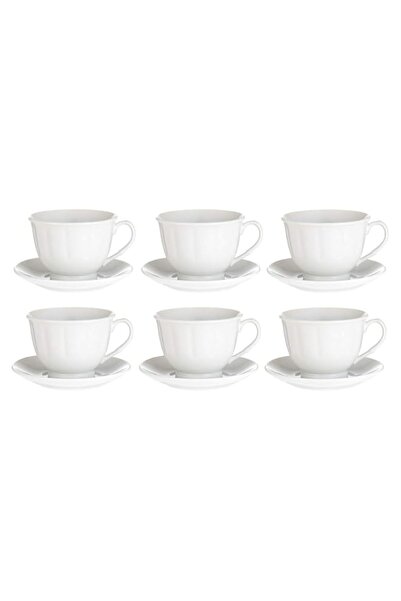 Generic Harmony Cup and Saucer Set, 180 ml - 12 Pieces, White