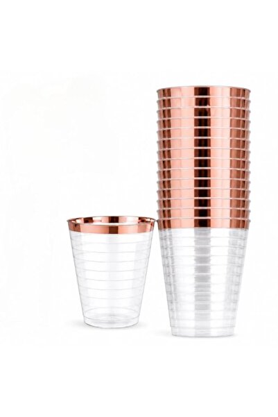 Generic Sunny Premium 10oz Plastic Cups with Metallic Rim – Elegant Disposabl...