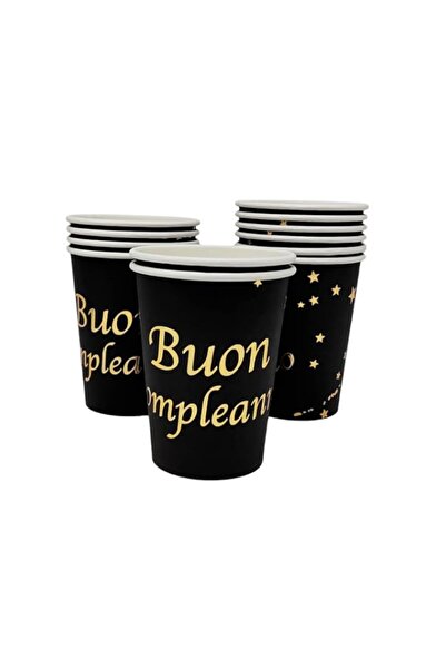 Generic 12 Cups with Golden Writing Happy Birthday for Parties Parties Variou...