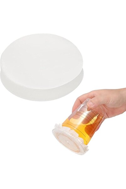 Generic 500 Pcs 5.9 Inch White Leak-Proof Cup Cap Lid Liners,Round Sealing Pa...