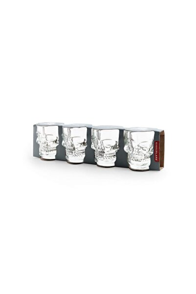 Generic KIKKERLAND Skull Shot Glass, 4 Count (Pack of 1)
