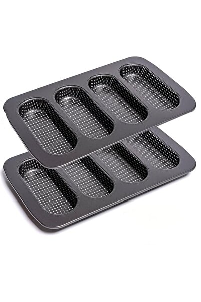 Generic Perforated Carbon Steel Hot Dog Bun Baking Pans, Non-Stick Durable Ba...