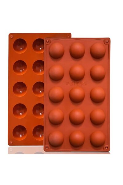 Generic Lerykin Small 15-Cavity Semi Sphere Silicone Molds Non-Stick,2 Packs ...