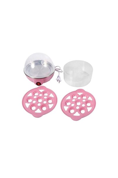 Generic Double-Layer Electric Eggs Boiler Cooker Pink/White 6X6X8.7Inch