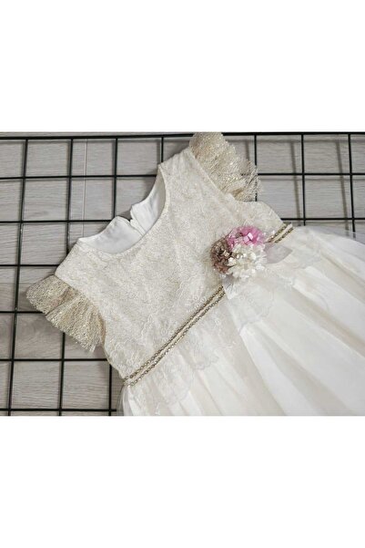 Boncuk Baby KIZ BEBEK DOĞUM GÜNÜ ELBİSE SİMLİ DANTELLİ ELBİSE 1 YAŞ