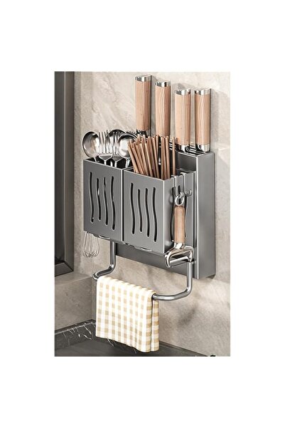 Generic Tazweeq Wall-Mounted Knife Block Holder, No-Drilling Kitchen Knife St...
