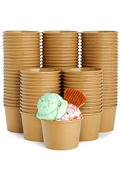 Generic Vsell24™ Paper Ice Cream Cups 8oz Disposable Dessert Bowls for Sundae...