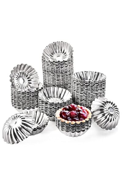 Generic Egg Tart Molds, Aluminum Baking Mould, Mini Cupcake Muffin Tin Pan, R...