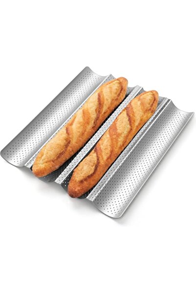 Generic Baguette Bread Pan, Premium Nonstick Perforated Baguette Pan for Fren...
