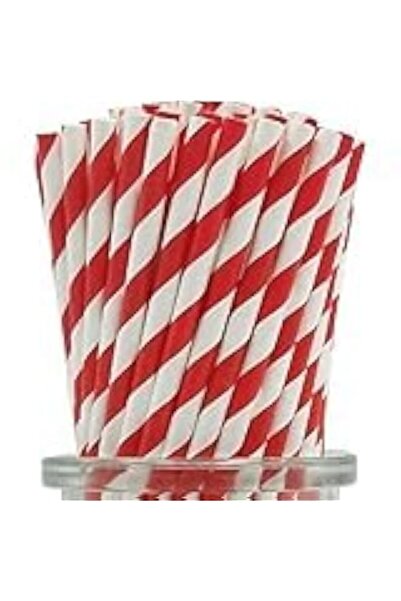 Generic vsell24 100pcs Red Paper Straws – Biodegradable, Eco-Friendly Drinkin...