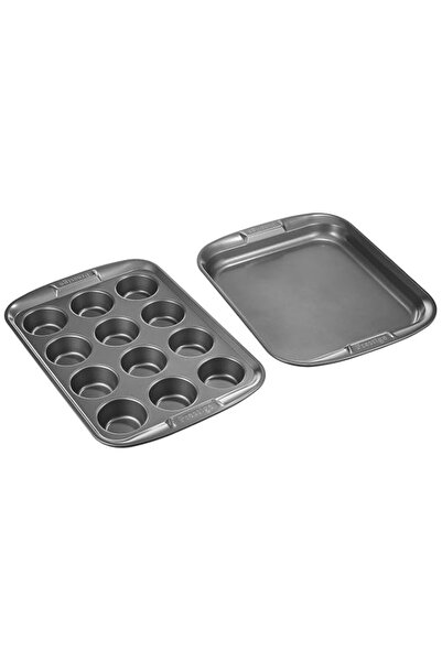 Generic Prestige Aluminum Bakeware Set of 2-Piece, Gray