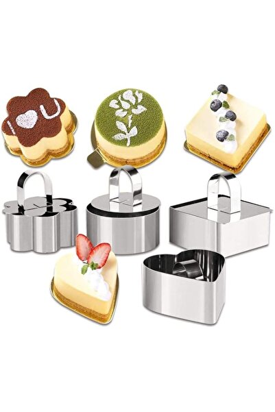 Generic Mousse Cake Mold, 4 Pcs Stainless Steel Cake Circle Cake Mold with Pu...