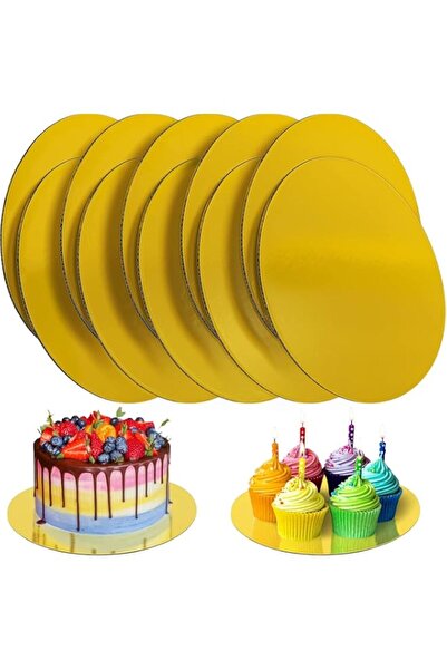 Generic 10 Pcs Cake Boards, Gold Cake Boards 10 inch Round, Food-graded Cardb...