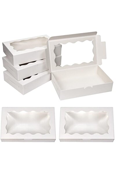 Generic 30 Pack White Kraft Cookie Box with Clear Window,Premium Small Paper ...