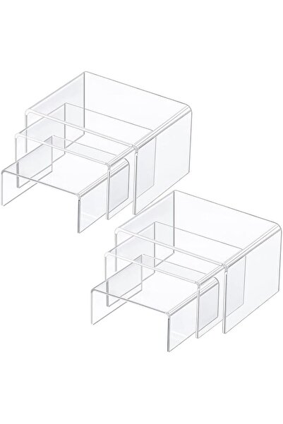 Generic Chuangdi 2 Sets Acrylic Display Risers, Jewelry Display Riser Shelf S...