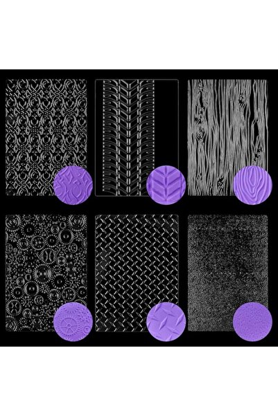 Generic Ocmoiy 6 Pack Fondant Texture Mats Tire Tread Track Wood Grain Fondan...