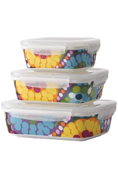 Generic French Bull 3 Pieces Food Storage Container Set Lunch, Airtight Bindi...