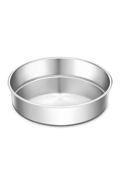 Generic 9 Inch Round Cake Pan, Stainless Steel Baking Tin, Oven Safe Metal Ca...